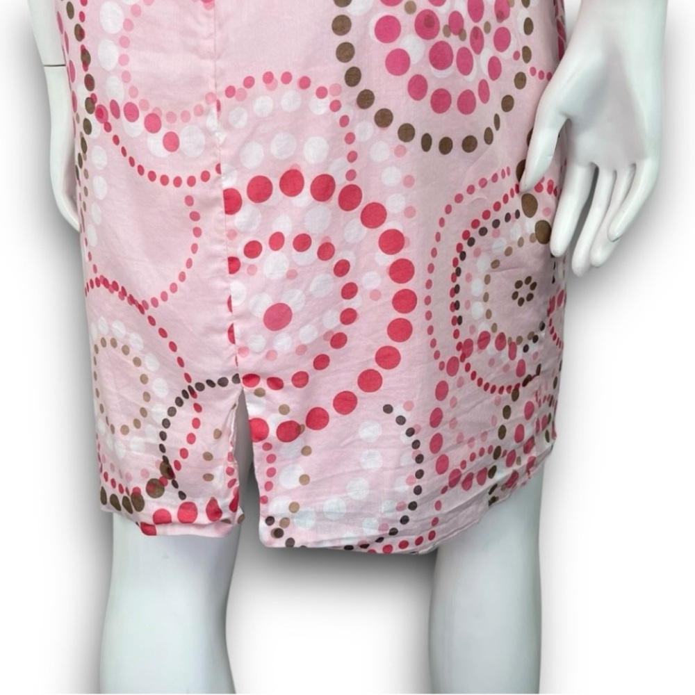 LAUNDRY BY SHELLI SEGAL Pink Dot Print Retro Shift Dress Mod Barbiecore Twee 60s - Picture 7 of 16